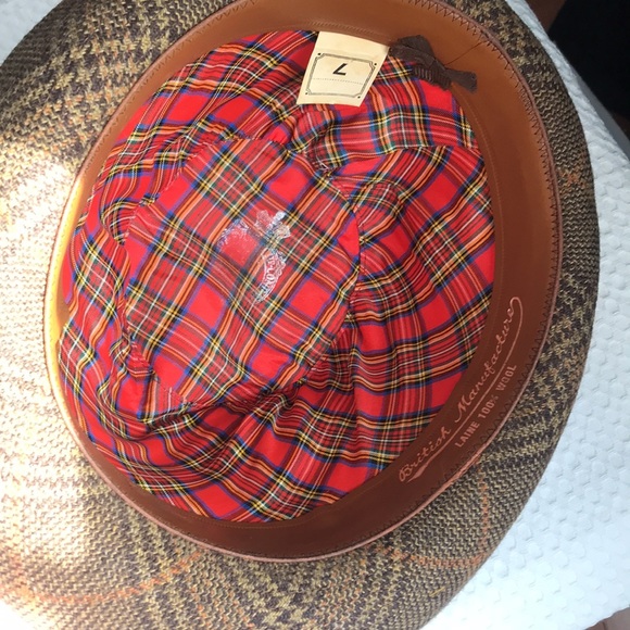 Vintage Plaid Wool Fedora - made in London UK - Picture 4 of 7